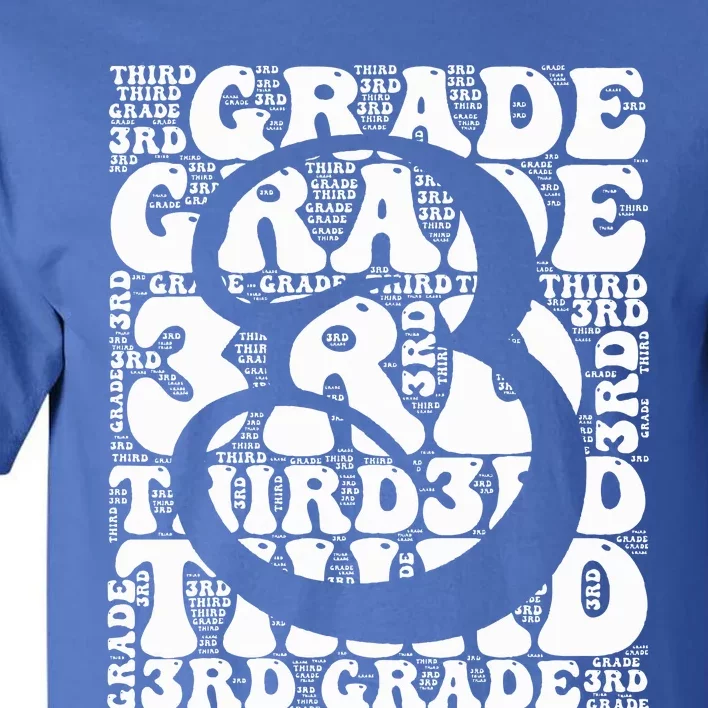 Typography Groovy Third Grade Teacher Back To School Tall T-Shirt