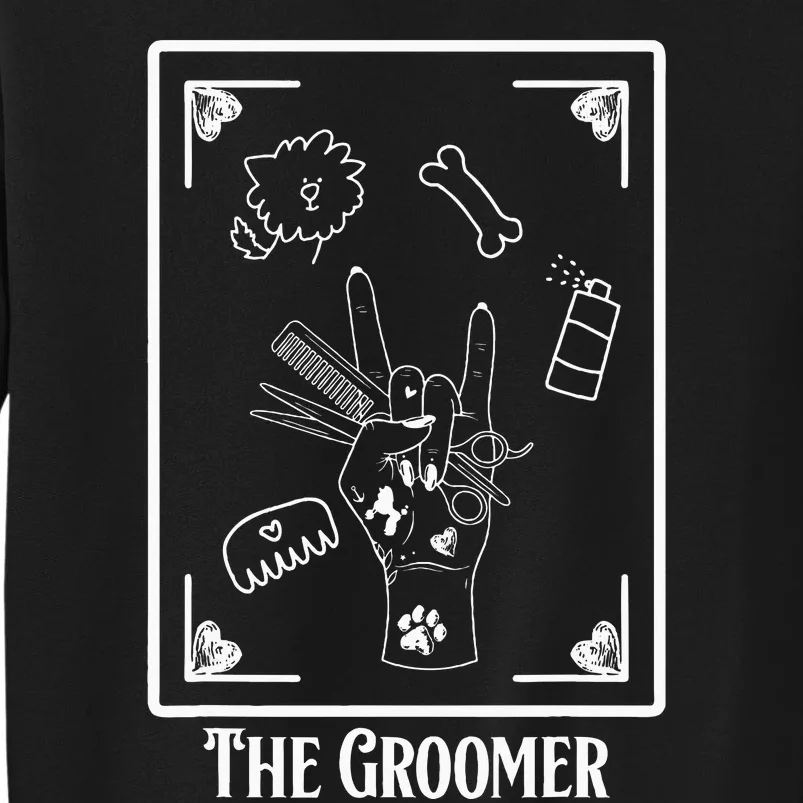 The Groomer Tarot Card Pet Dog Groomer Apparel Gift For Tall Sweatshirt