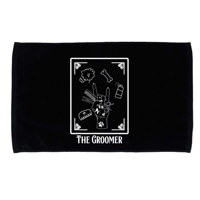 The Groomer Tarot Card Pet Dog Groomer Apparel Gift For Microfiber Hand Towel