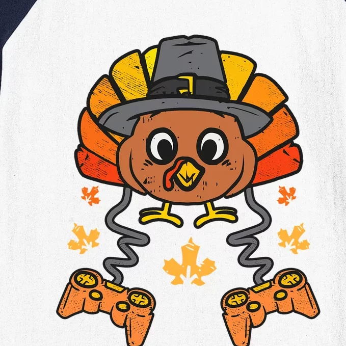 Thanksgiving Gamer Turkey Thanksgiving Turkey Video Game Cute Gift Baseball Sleeve Shirt