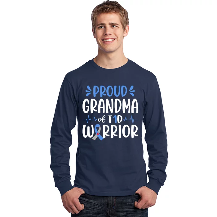 T1D Grandma Type 1 Diabetes Awareness Gift Long Sleeve Shirt