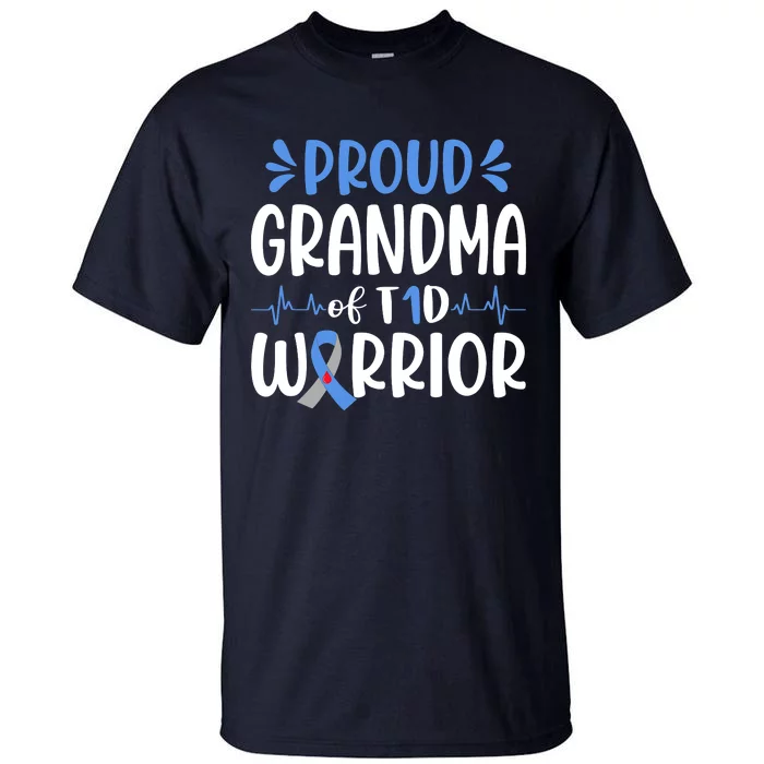 T1D Grandma Type 1 Diabetes Awareness Gift Tall T-Shirt