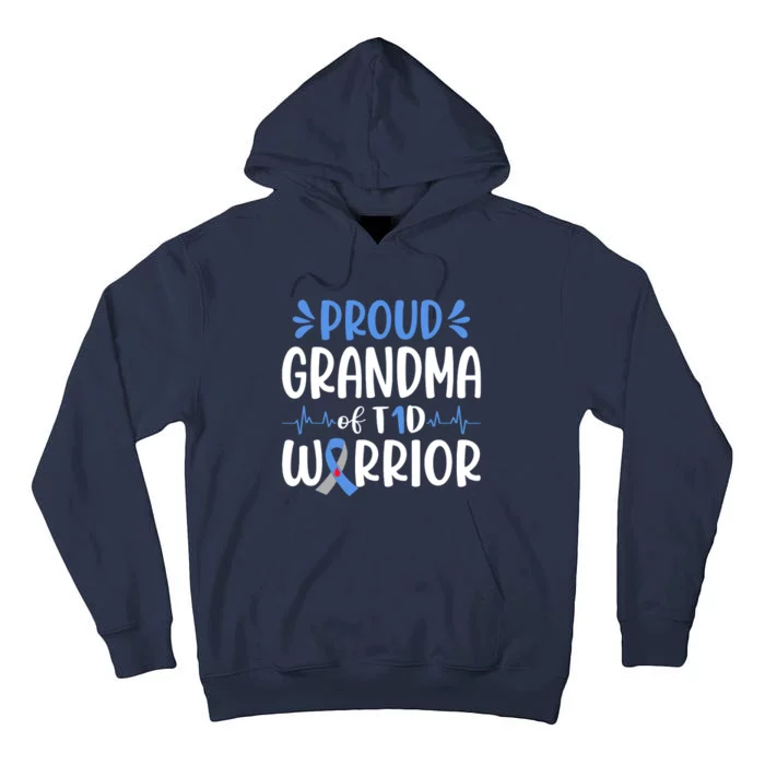 T1D Grandma Type 1 Diabetes Awareness Gift Tall Hoodie