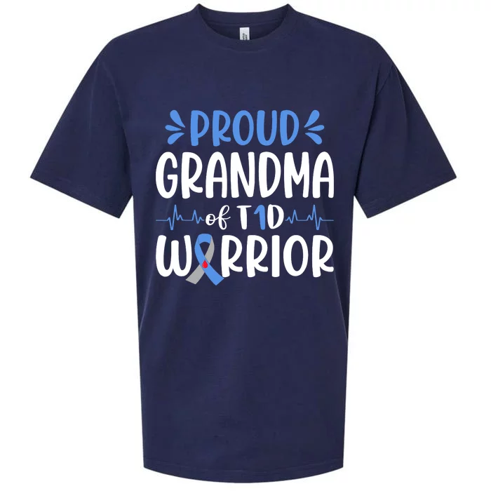 T1D Grandma Type 1 Diabetes Awareness Gift Sueded Cloud Jersey T-Shirt