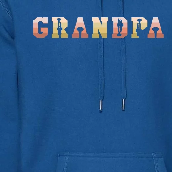 Trumpet Grandpa Trumpeter Musician Fatherhood Grandfather Gift Premium Hoodie