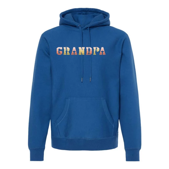 Trumpet Grandpa Trumpeter Musician Fatherhood Grandfather Gift Premium Hoodie