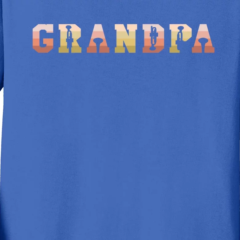 Trumpet Grandpa Trumpeter Musician Fatherhood Grandfather Gift Kids Long Sleeve Shirt