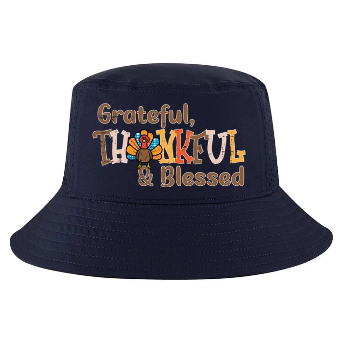 Turkey Grateful Thankful Blessed Thanksgiving Cool Gift Cool Comfort Performance Bucket Hat