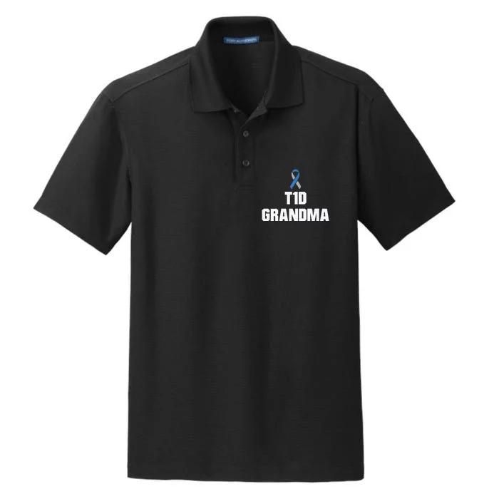 T1D Grandma Type One Diabetes Awareness Dry Zone Grid Performance Polo