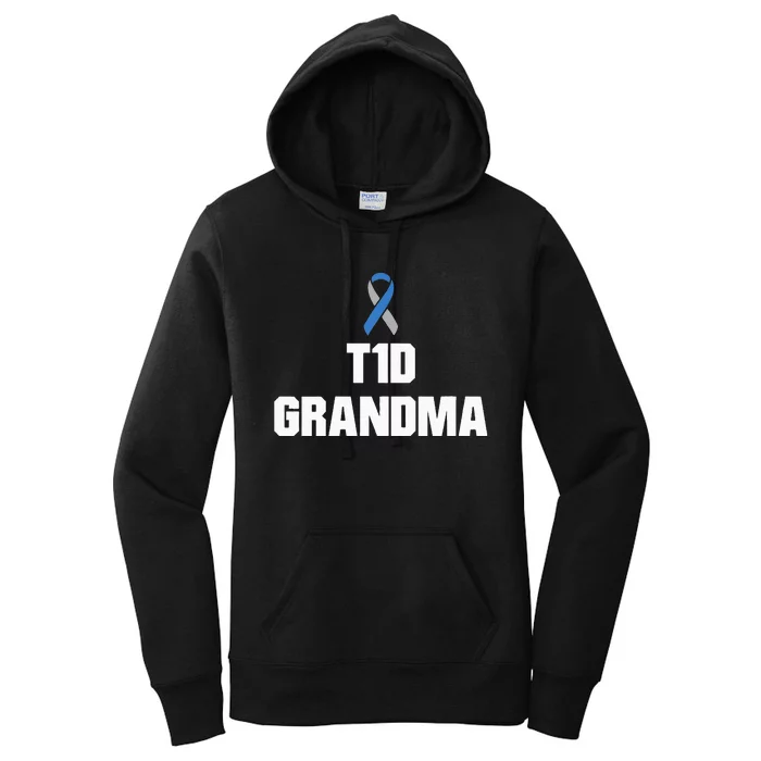 T1D Grandma Type One Diabetes Awareness Women's Pullover Hoodie