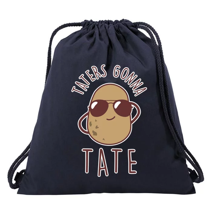 Taters Gonna Tate Funny Potato Tater Tot Foodie Gift Drawstring Bag