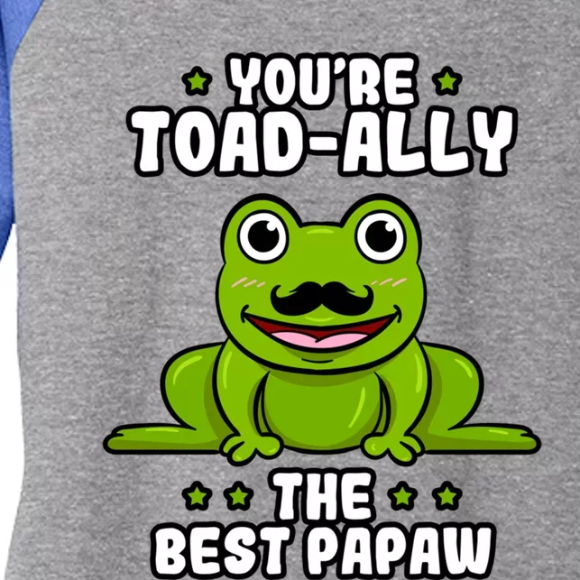 Toadcute Giftally The Best Papaw Frog Lover Toad Grandfather Great Gift Women's Tri-Blend 3/4-Sleeve Raglan Shirt