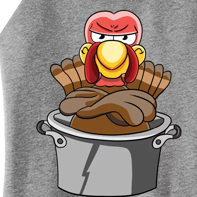 Turkey Gobbler Thanksgiving Funny Cooking Pot Kitchen Farm Gift Women’s Perfect Tri Rocker Tank