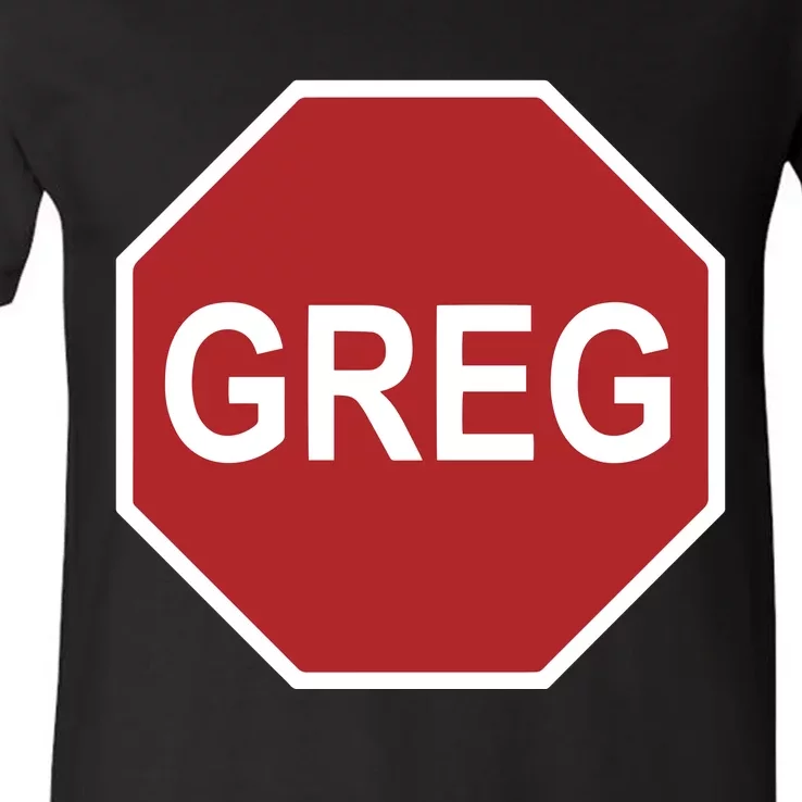 Tism Greg The Stop Sign V-Neck T-Shirt