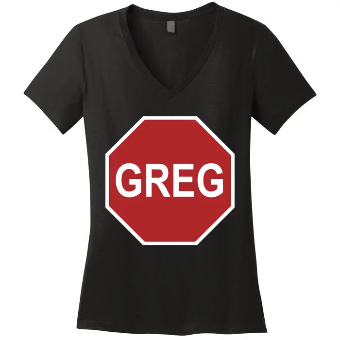 Tism Greg The Stop Sign Women's V-Neck T-Shirt