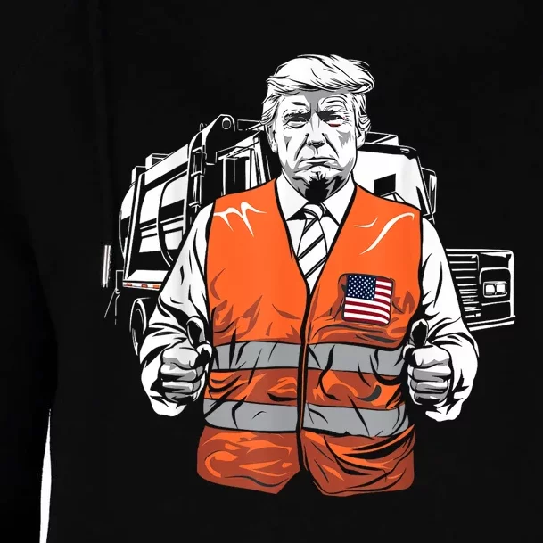 Trump Garbage Truck Vest Womens Funnel Neck Pullover Hood