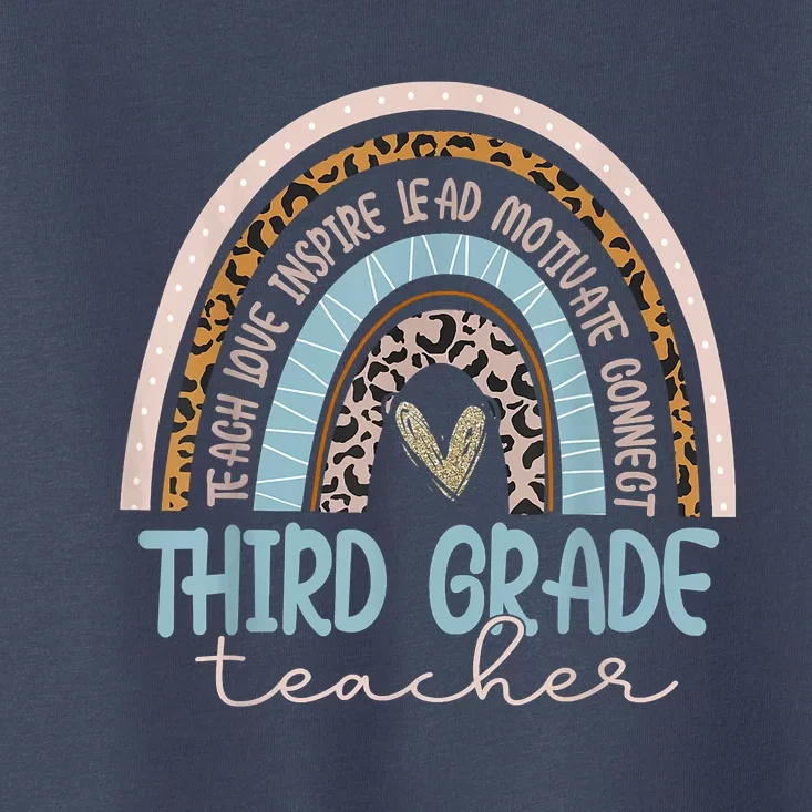 Third Grade Teacher Leopard Rainbow Toddler T-Shirt