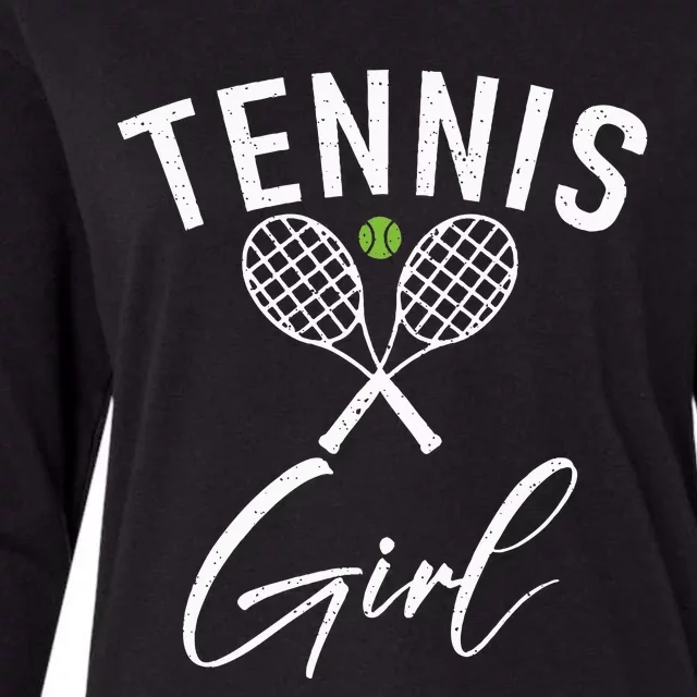 Tennis Girl Womens Cotton Relaxed Long Sleeve T-Shirt