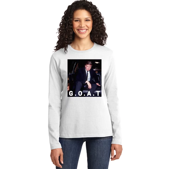 Trump Goat Trump 2024 Ladies Long Sleeve Shirt