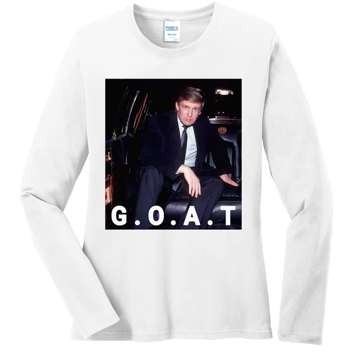 Trump Goat Trump 2024 Ladies Long Sleeve Shirt