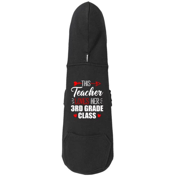 Third Grade Teacher This Teacher Loves Her 3rd Grade Class Gift Doggie 3-End Fleece Hoodie