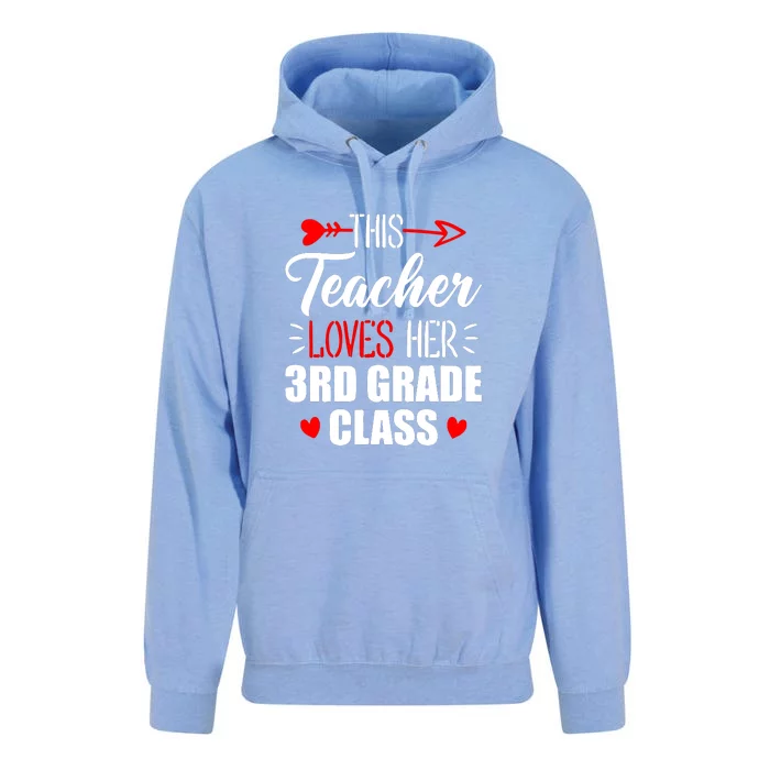 Third Grade Teacher This Teacher Loves Her 3rd Grade Class Gift Unisex Surf Hoodie