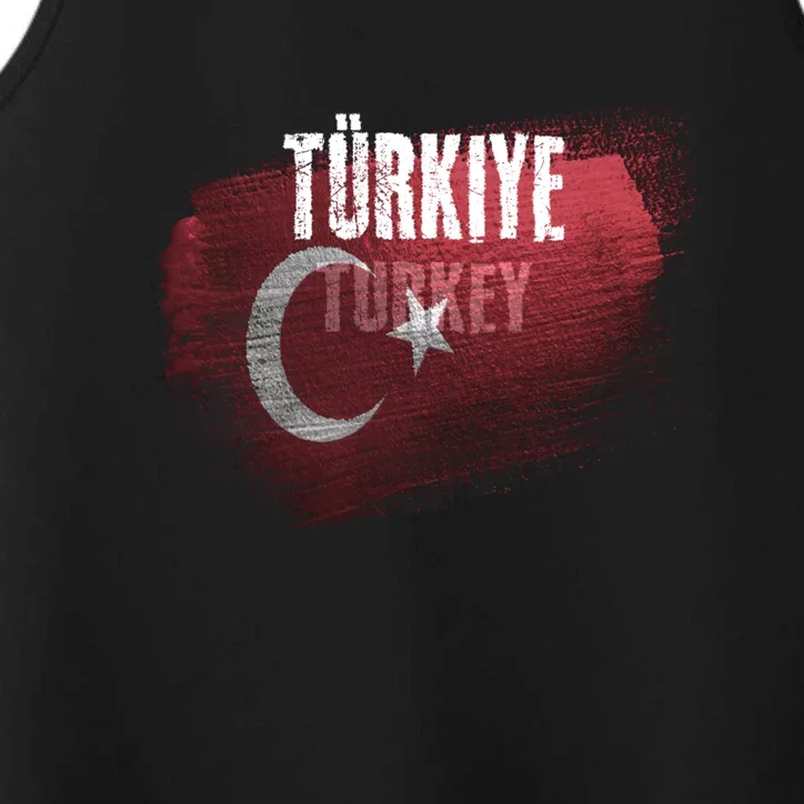 Turkey Grunge Turkish Flag Gift Performance Tank