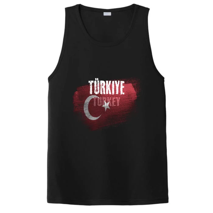 Turkey Grunge Turkish Flag Gift Performance Tank