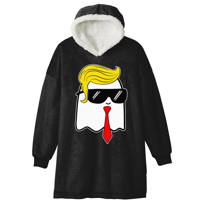 Trump Ghost Trump Hair Sunglasses Halloween Costume Hooded Wearable Blanket