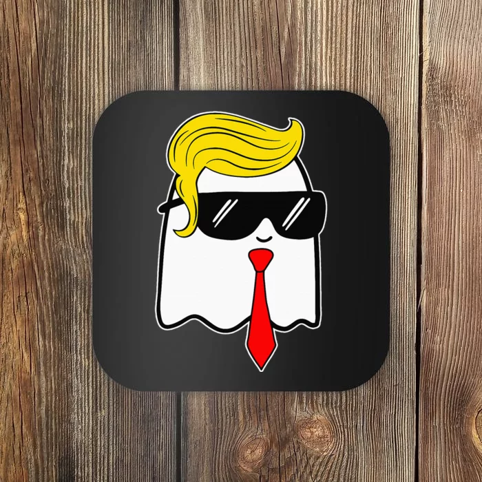 Trump Ghost Trump Hair Sunglasses Halloween Costume Coaster