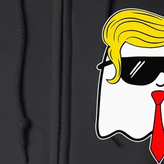 Trump Ghost Trump Hair Sunglasses Halloween Costume Full Zip Hoodie