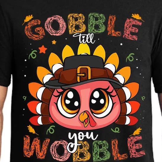 Turkey Gobble Till You Wobble Pilgrim Thanksgiving Pajama Set