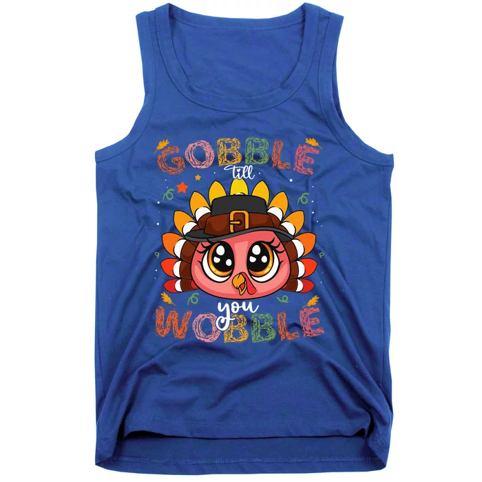 Turkey Gobble Till You Wobble Pilgrim Thanksgiving Tank Top