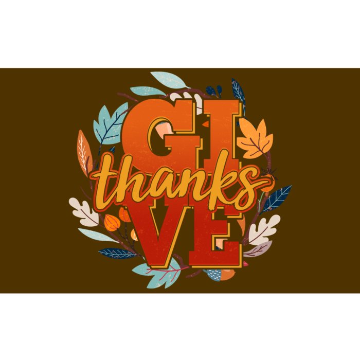 Thanksgiving Give Thanks Autumn Fall Wreath Bumper Sticker