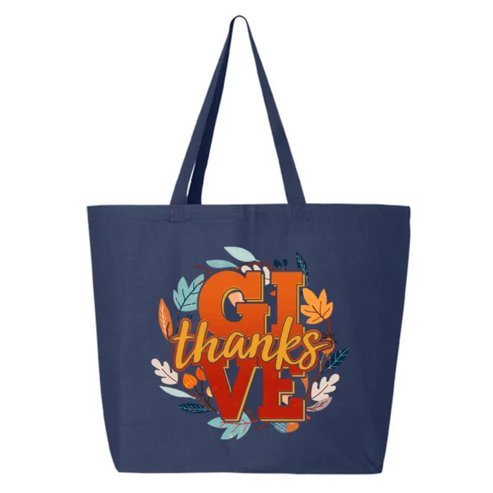 Thanksgiving Give Thanks Autumn Fall Wreath 25L Jumbo Tote