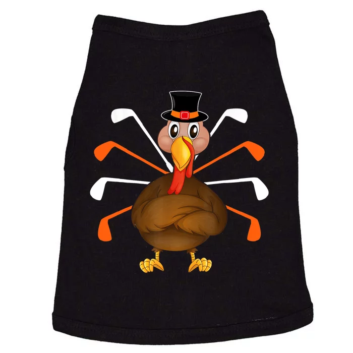 Turkey Golf Thanksgiving Turkey Sport Player Autumn Fall Doggie Tank