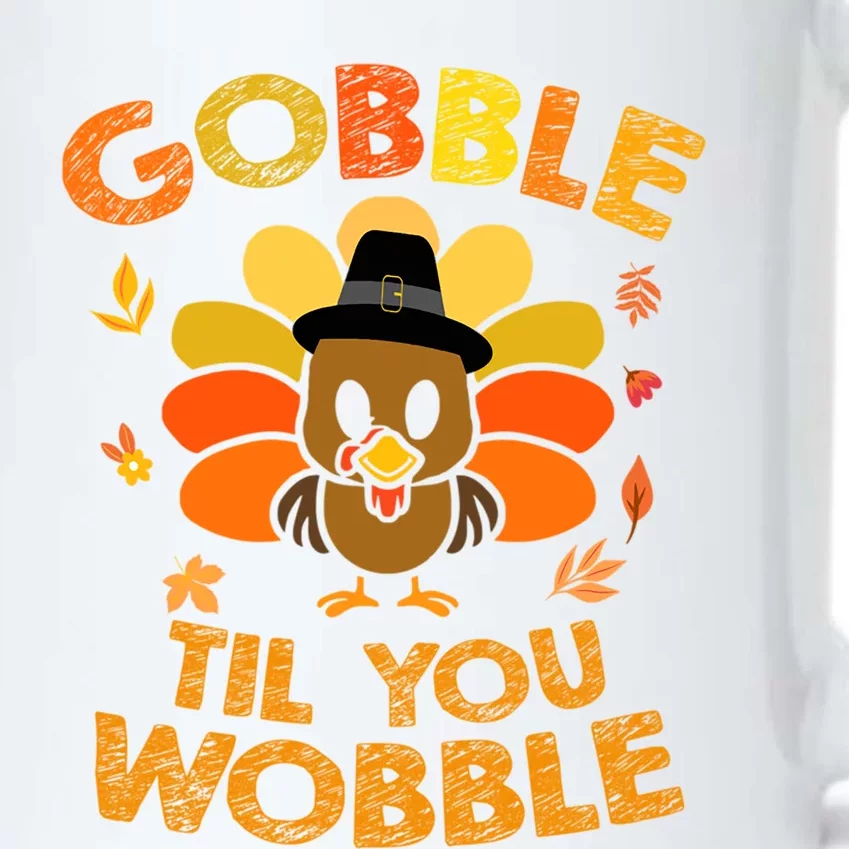 Thanksgiving Gobble Til You Wobble Gift Black Color Changing Mug