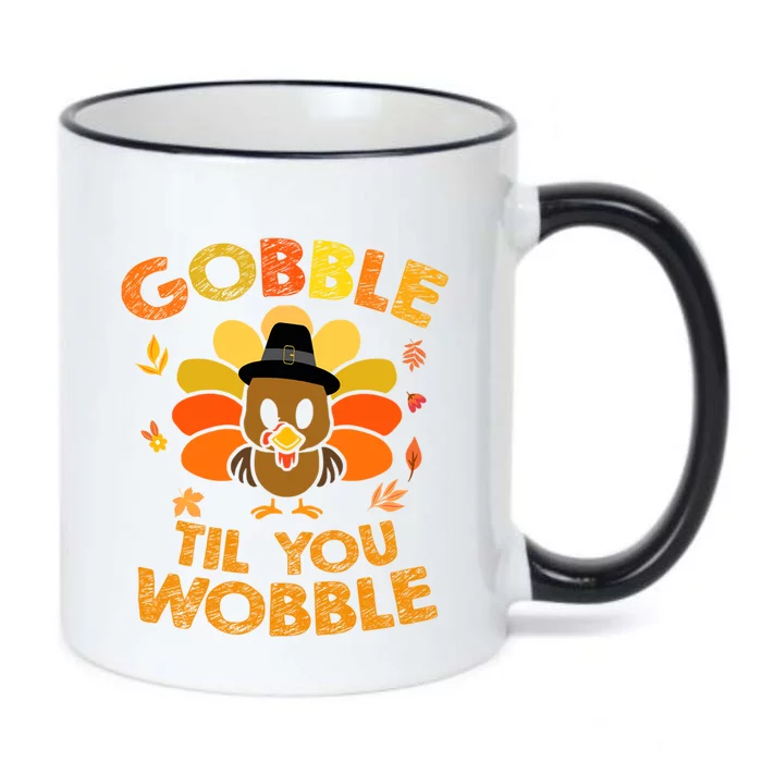 Thanksgiving Gobble Til You Wobble Gift Black Color Changing Mug