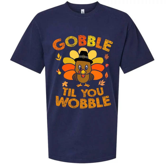 Thanksgiving Gobble Til You Wobble Gift Sueded Cloud Jersey T-Shirt