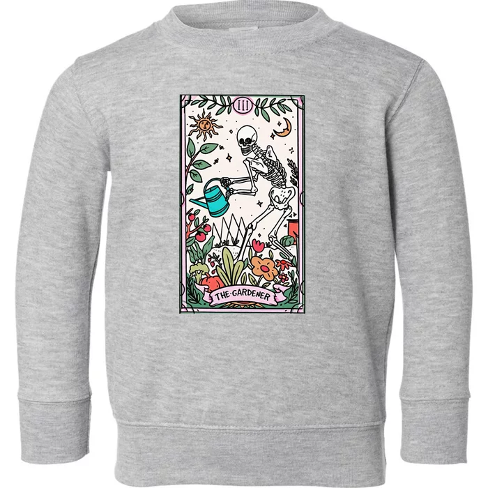 The Gardener Tarot Card Gardening Planting Lover Plant Lady Toddler Sweatshirt