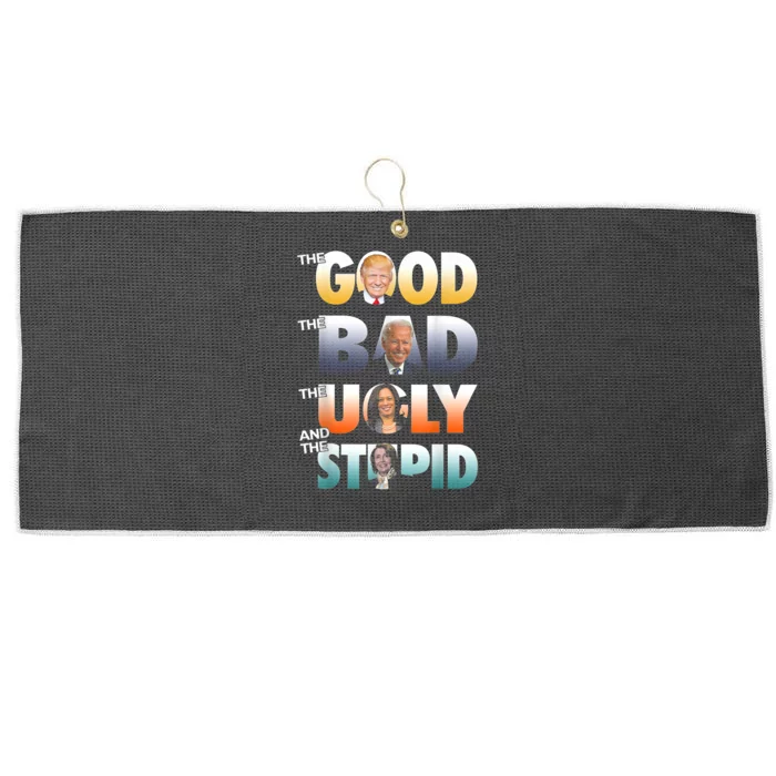 The Good Trump The Bad Biden The Good The Bad The Ugly Large Microfiber Waffle Golf Towel