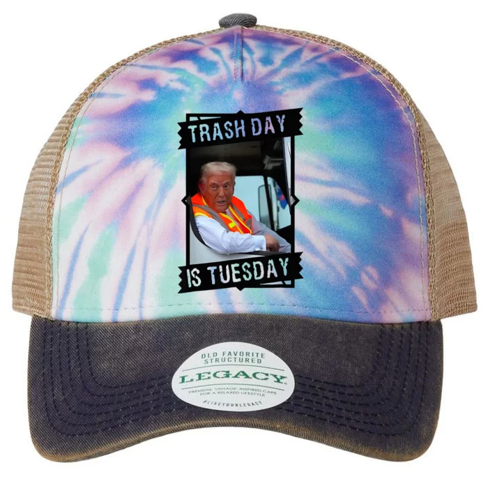 Trump Garbage Truck Trash Day Is Tuesday Legacy Tie Dye Trucker Hat