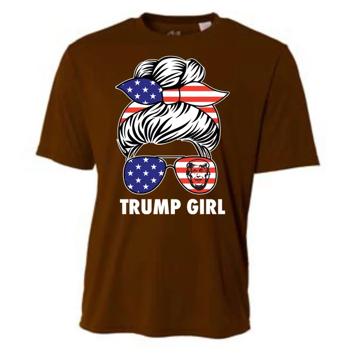 Trump Girl USA American Flag Sunglasses Bandana Cooling Performance Crew T-Shirt