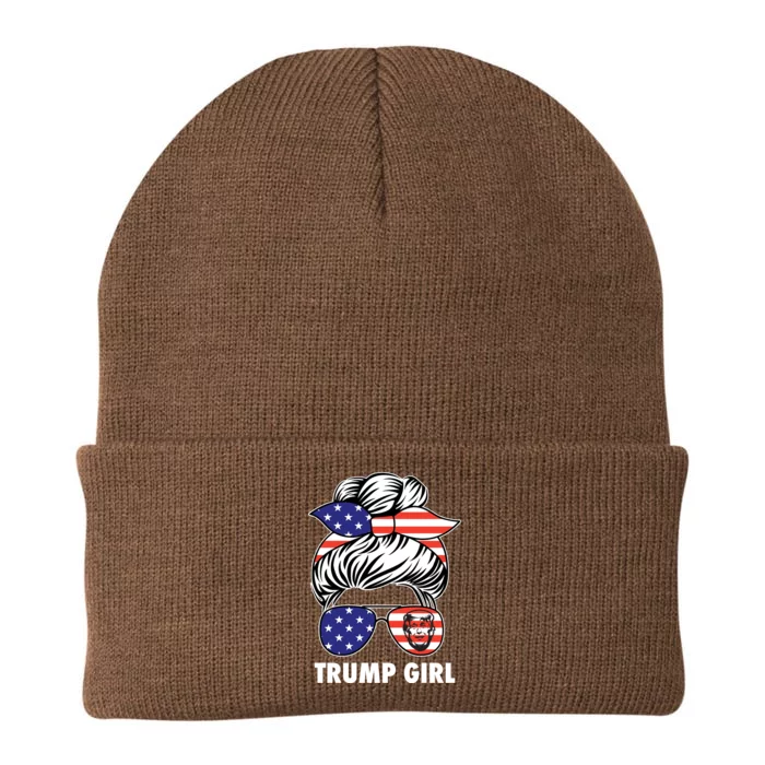 Trump Girl USA American Flag Sunglasses Bandana Knit Cap Winter Beanie