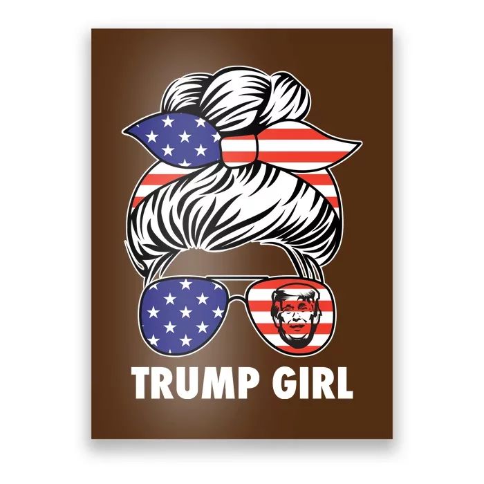 Trump Girl USA American Flag Sunglasses Bandana Poster