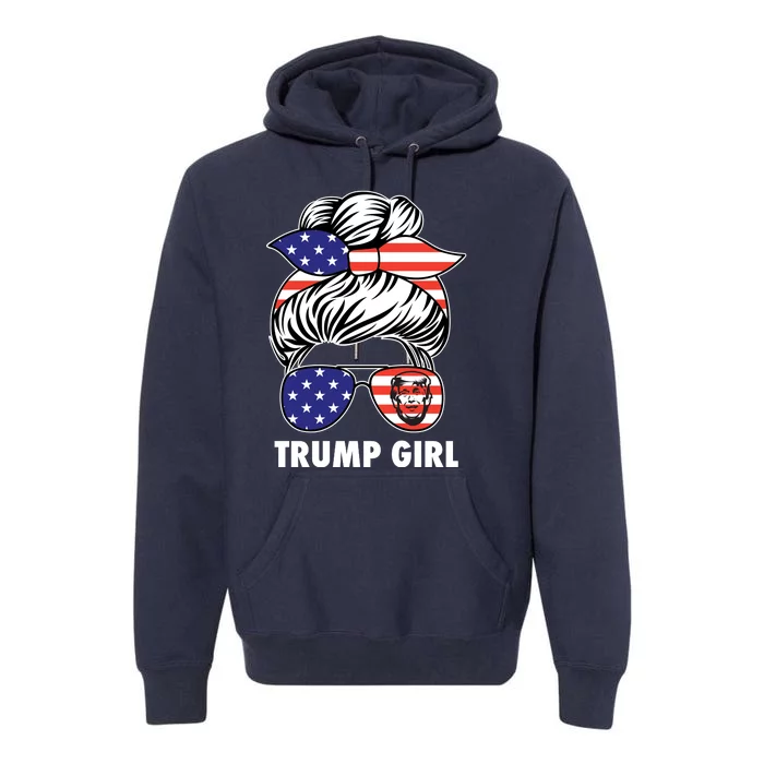 Trump Girl USA American Flag Sunglasses Bandana Premium Hoodie