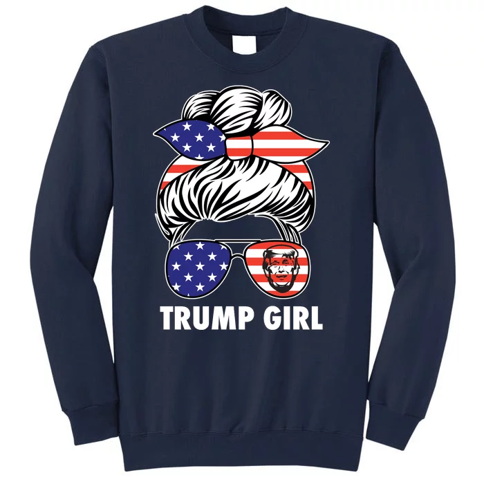 Trump Girl USA American Flag Sunglasses Bandana Tall Sweatshirt