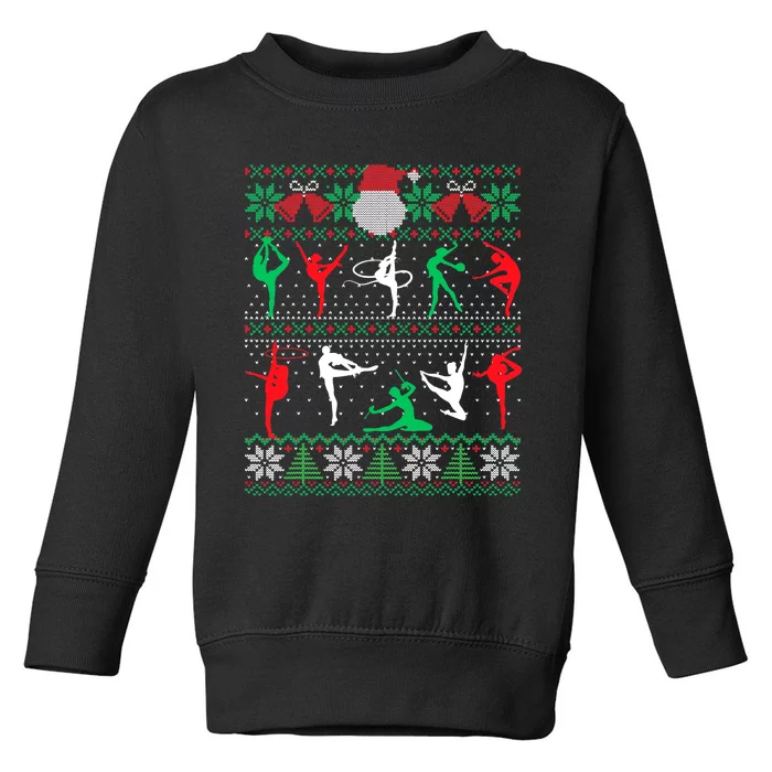 Tumbling Gymnastics Ugly Christmas Sweater Party Toddler Sweatshirt