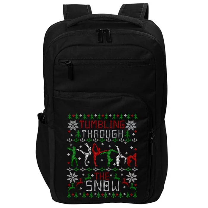 Tumbling Gymnastics Ugly Christmas Party Gift Impact Tech Backpack