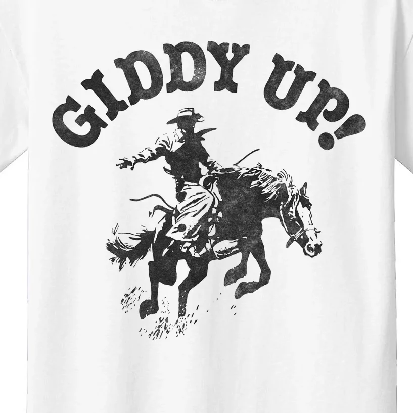 Trendy Giddy Up Classic Rodeo Black & White Kids T-Shirt